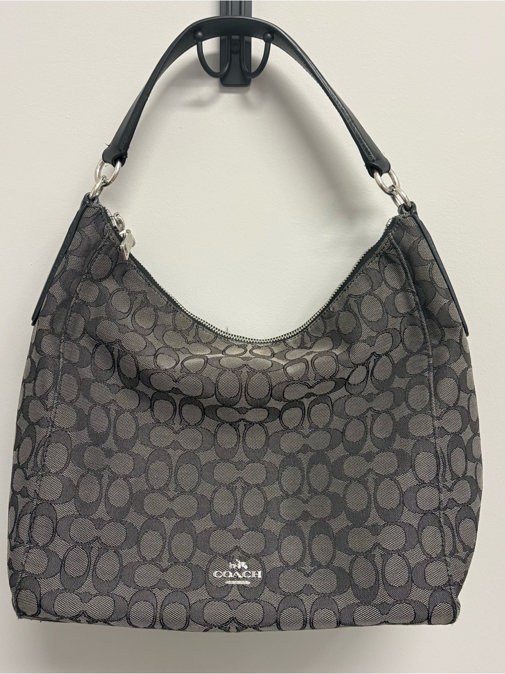 Coach Black & Charcoal Signature Hobo